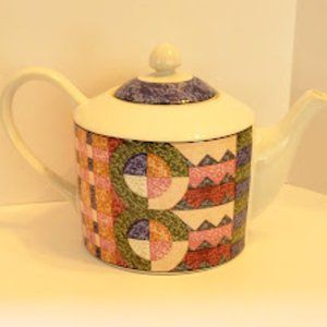 PTS INTERNATIONAL INTERIORS "DESSERT SAND" GENUINE STONEWARE TEAPOT